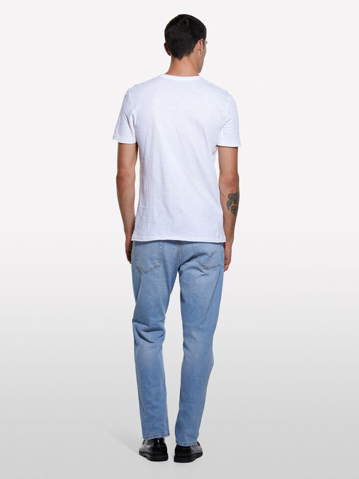 T-shirt blanc slim à manches courtes - t-shirts à manches courtes pour homme - Blanc | Sisley image number 2